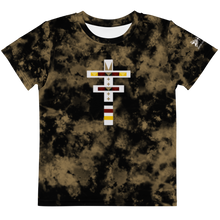 Load image into Gallery viewer, Kids Dragonfly 4 Directions Tie Dye Crew Tee- Black/Brown