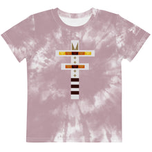 Load image into Gallery viewer, Dragonfly Fire Tie Dye Kids Crew Tee- Cheyenne Pink