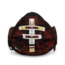 Load image into Gallery viewer, Dragonfly 4 Directions Tie Dye Premium Face Mask- Red/Black