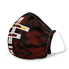 Load image into Gallery viewer, Dragonfly 4 Directions Tie Dye Premium Face Mask- Red/Black