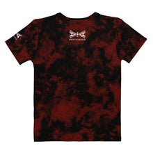 Load image into Gallery viewer, Dragonfly 4 Directions Tie Dye Women's Tee- Red/Black