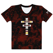 Load image into Gallery viewer, Dragonfly 4 Directions Tie Dye Women's Tee- Red/Black