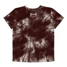 Load image into Gallery viewer, Dragonfly Fire Tie Dye Youth Crew Tee- Maroon