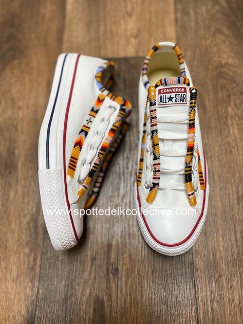 Custom Beaded Chuck Taylor Hightops- Original Style – Spotted-Elk