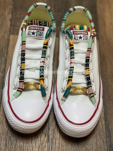 Beaded Converse Low Top W8/M6