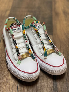 Beaded Converse Low Top W8/M6