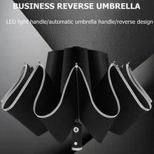 Load image into Gallery viewer, Automatic Umbrella With Reflective Stripe Reverse Led Light