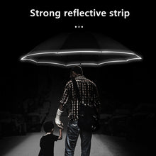 Load image into Gallery viewer, Automatic Umbrella With Reflective Stripe Reverse Led Light