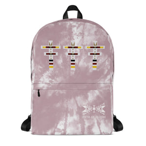 Dragonfly 4 Directions Tie Dye Backpack- Cheyenne Pink