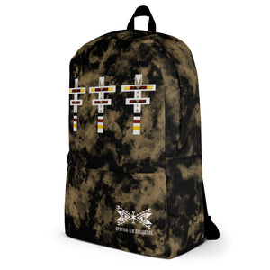 Dragonfly 4 Directions Tie Dye Backpack- Black/Brown