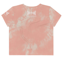 Load image into Gallery viewer, Dragonfly Power Tie Dye Crop Tee- Peach