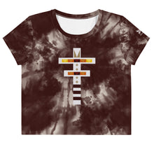 Load image into Gallery viewer, Dragonfly Fire Tie Dye Crop Tee- Maroon