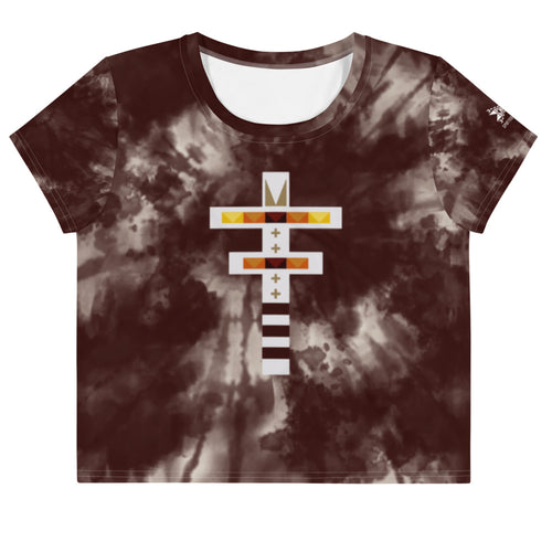 Dragonfly Fire Tie Dye Crop Tee- Maroon