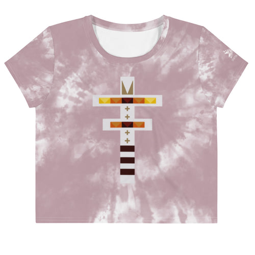 Dragonfly Fire Tie Dye Crop Tee- Cheyenne Pink