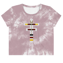 Load image into Gallery viewer, Dragonfly 4 Directions Tie Dye Crop Tee- Cheyenne Pink