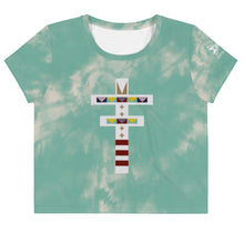 Load image into Gallery viewer, Dragonfly Sacred Tie Dye Crop Tee- Mint