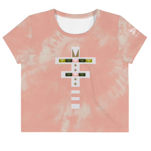 Dragonfly Power Tie Dye Crop Tee- Peach