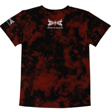 Load image into Gallery viewer, Dragonfly 4 Directions Tie Dye Kids Crew Tee- Red/Black
