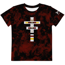 Load image into Gallery viewer, Dragonfly 4 Directions Tie Dye Kids Crew Tee- Red/Black