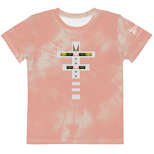 Load image into Gallery viewer, Dragonfly Power Tie Dye Kids Tee- Peach