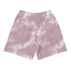 Dragonfly Fire Tie Dye Men's Athletic Long Shorts- Cheyenne Pink