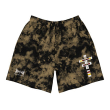 Load image into Gallery viewer, Dragonfly 4 Directions Tie Dye Men&#39;s Athletic Long Shorts- Black/Brown