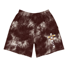 Load image into Gallery viewer, Dragonfly Fire Tie Dye Men&#39;s Athletic Long Shorts- Maroon