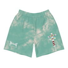 Load image into Gallery viewer, Dragonfly Sacred Tie Dye Men&#39;s Athletic Long Shorts- Mint