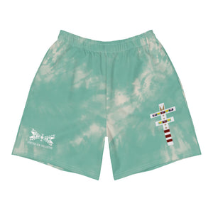 Dragonfly Sacred Tie Dye Men's Athletic Long Shorts- Mint