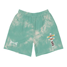 Load image into Gallery viewer, Dragonfly Fire Tie Dye Men&#39;s Athletic Long Shorts- Mint