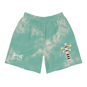 Dragonfly Fire Tie Dye Men's Athletic Long Shorts- Mint