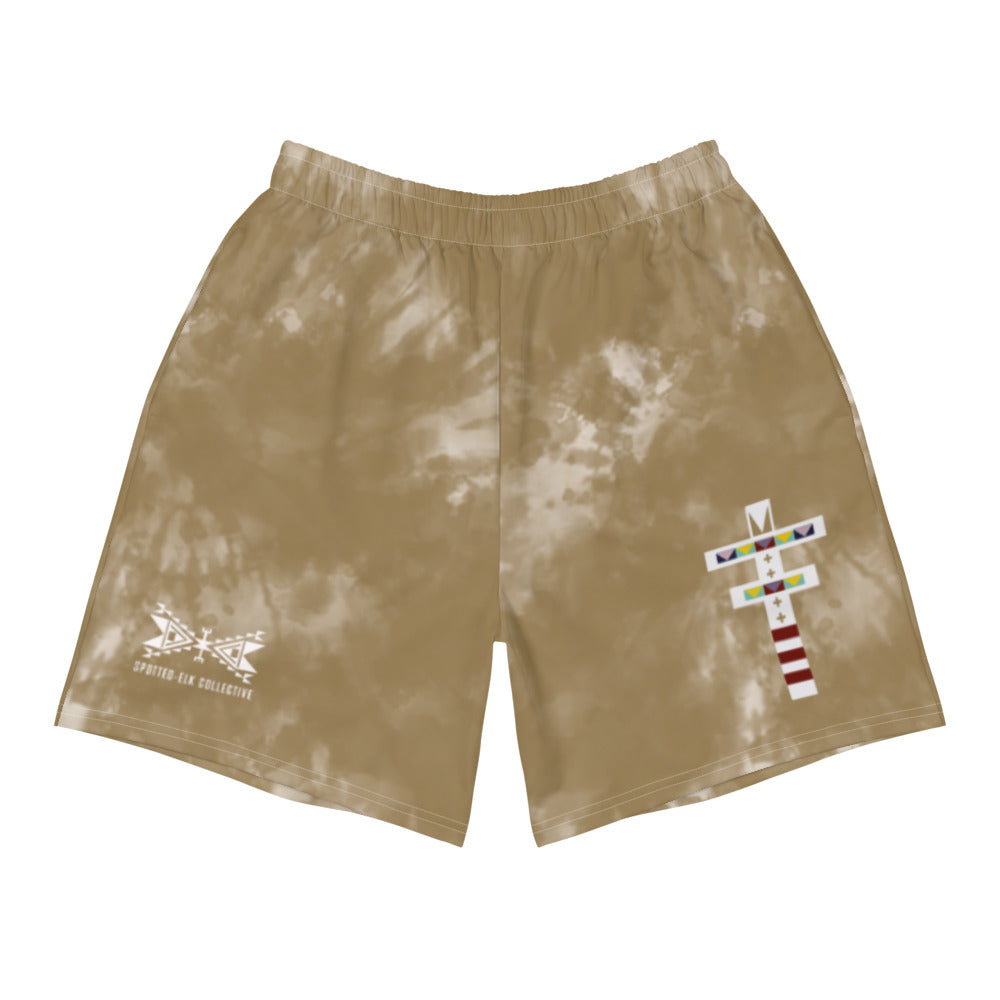 Dragonfly Sacred Tie Dye Men's Athletic Long Shorts- Hide