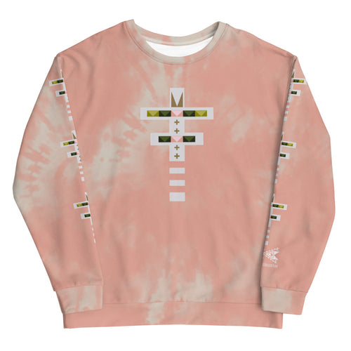 Dragonfly Power Tie Dye Unisex Crew- Peach