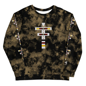 Dragonfly 4 Directions Tie Dye Unisex Sweatshirt- Black/Brown