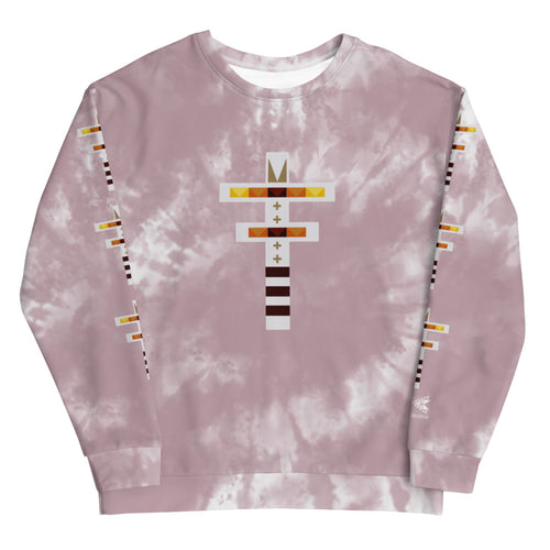 Dragonfly Fire Tie Dye Unisex Crew Sweatshirt- Cheyenne Pink