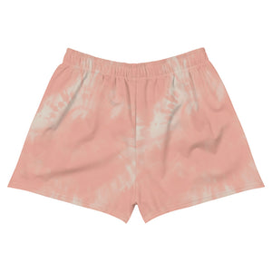 Dragonfly Power Tie Dye Women's Athletic Shorts- Peach