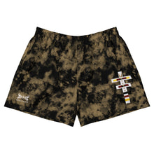 Load image into Gallery viewer, Dragonfly 4 Directions Tie Dye Women&#39;s Athletic Shorts- Black/ Brown