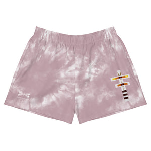 Dragonfly Fire Tie Dye Women's Athletic Shorts- Cheyenne Pink