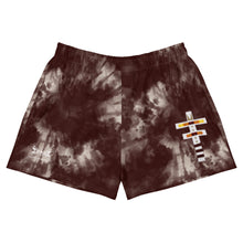 Load image into Gallery viewer, Dragonfly Fire Tie Dye Women&#39;s Athletic Shorts- Maroon
