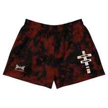 Load image into Gallery viewer, Dragonfly 4 Directions Tie Dye Women&#39;s Athletic Shorts- Red/Black