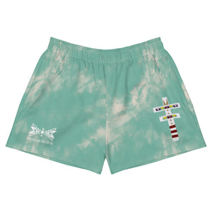 Dragonfly Sacred Tie Dye Women's Athletic Shorts- Mint
