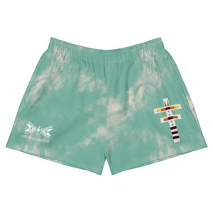 Dragonfly Fire Tie Dye Women's Athletic Shorts- Mint