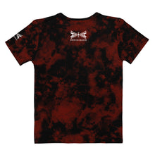 Load image into Gallery viewer, Dragonfly 4 Directions Tie Dye Women&#39;s Tee- Red/Black