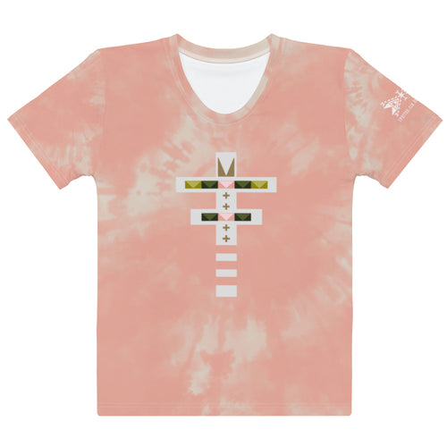 Dragonfly Power Tie Dye Women's Tee- Peach