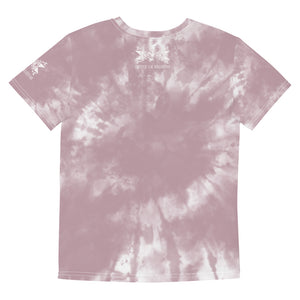 Dragonfly 4 Directions Tie Dye Youth Crew Tee- Cheyenne Pink