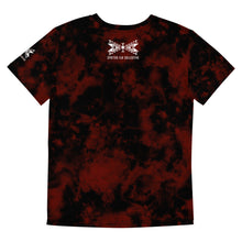 Load image into Gallery viewer, Dragonfly 4 Directions Tie Dye Youth Crew Tee- Red/Black