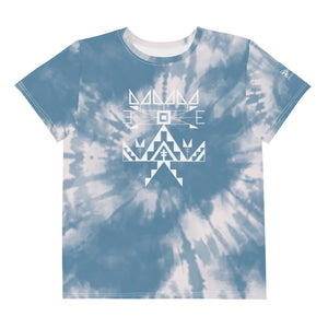 Youth Sioux Blue Tie Dye Crew Tee