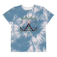 Load image into Gallery viewer, Lakota Design Youth Sioux Blue Tie Dye Crew Tee