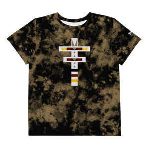 Youth Dragonfly 4 Directions Tie Dye Crew Tee- Black/Brown