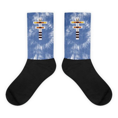 Dragonfly Fire Sioux Blue Tie Dye Socks